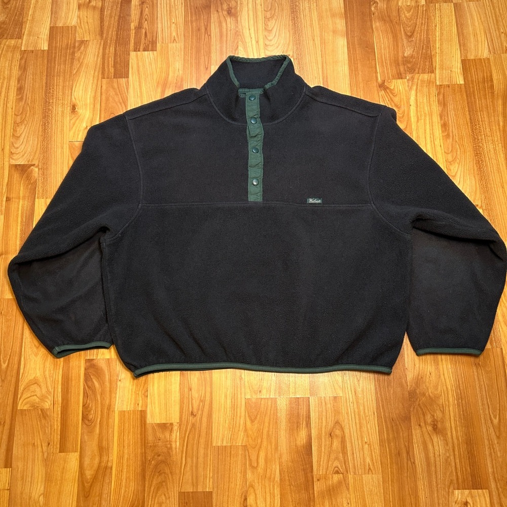 Vintage Woolrich Woolrich Men Fleece Pullover 2XL Black